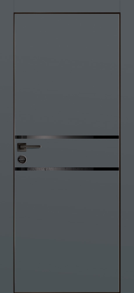 Фото Межкомнатная дверь PX-18 черная кромка с 4-х ст. Графит матовый