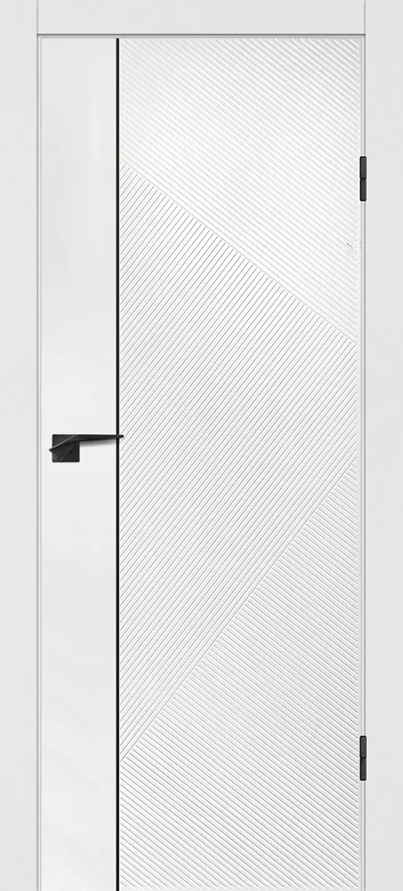 Фото Межкомнатная дверь Смальта-49 черный молдинг Белый ral