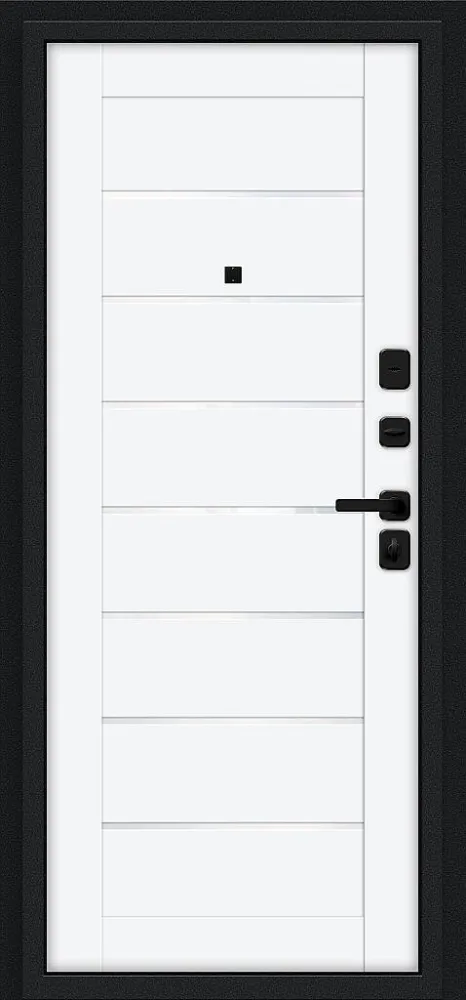 Товар Дверь Техно/SBlack Букле черное/White Silk BR6200